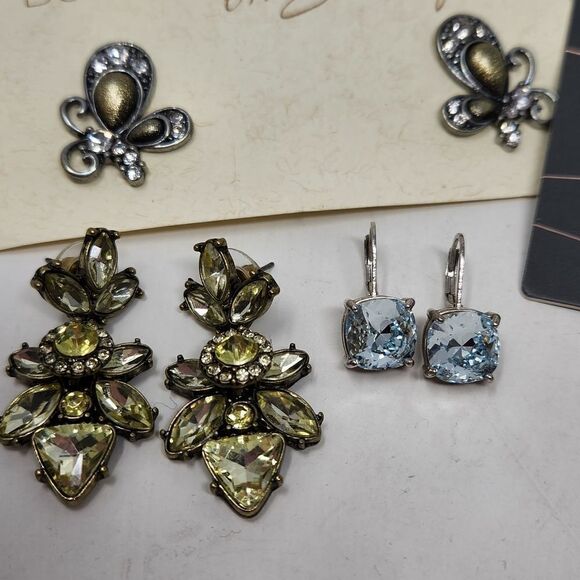 Rhinestone Earring Lot Baublerbar Dangle Drop Stud - Picture 2 of 5